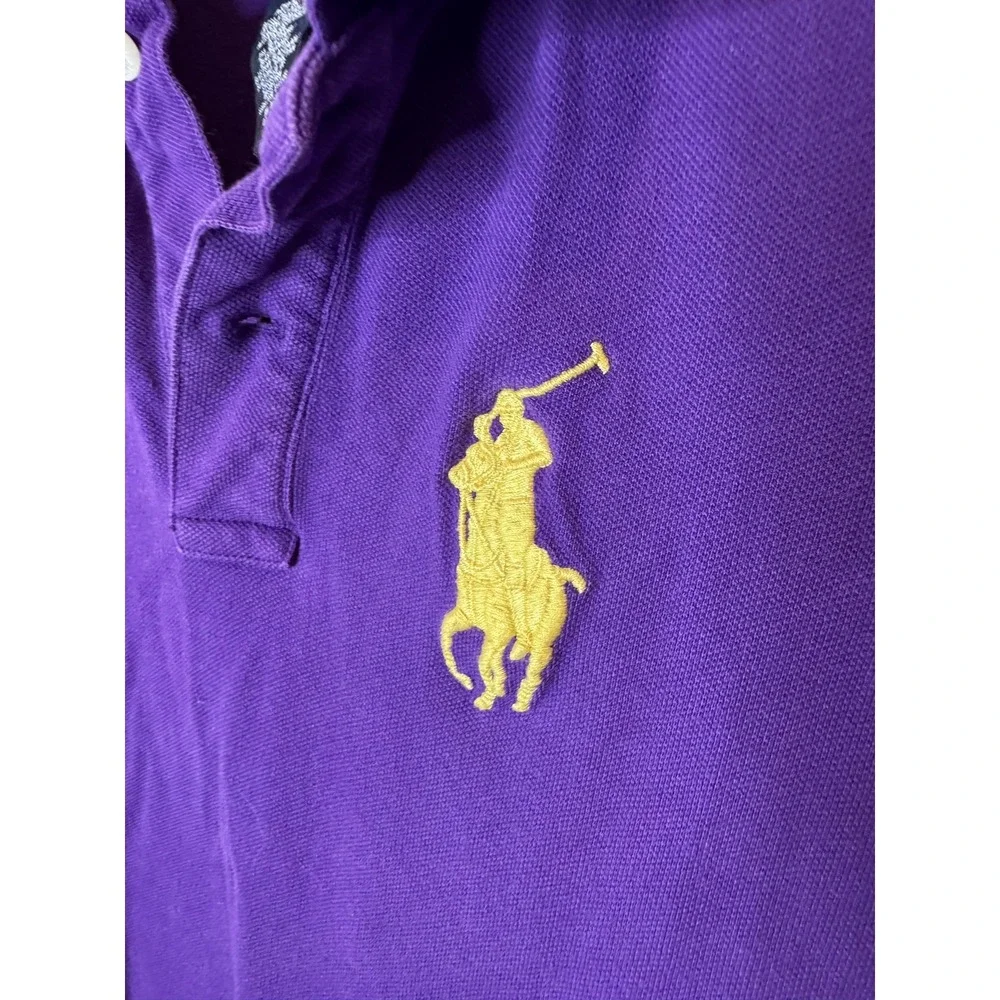 Ralph Lauren Dress Girls 8-10 Purple Short Sleeve Polo Shirt Knit Casual Stretch